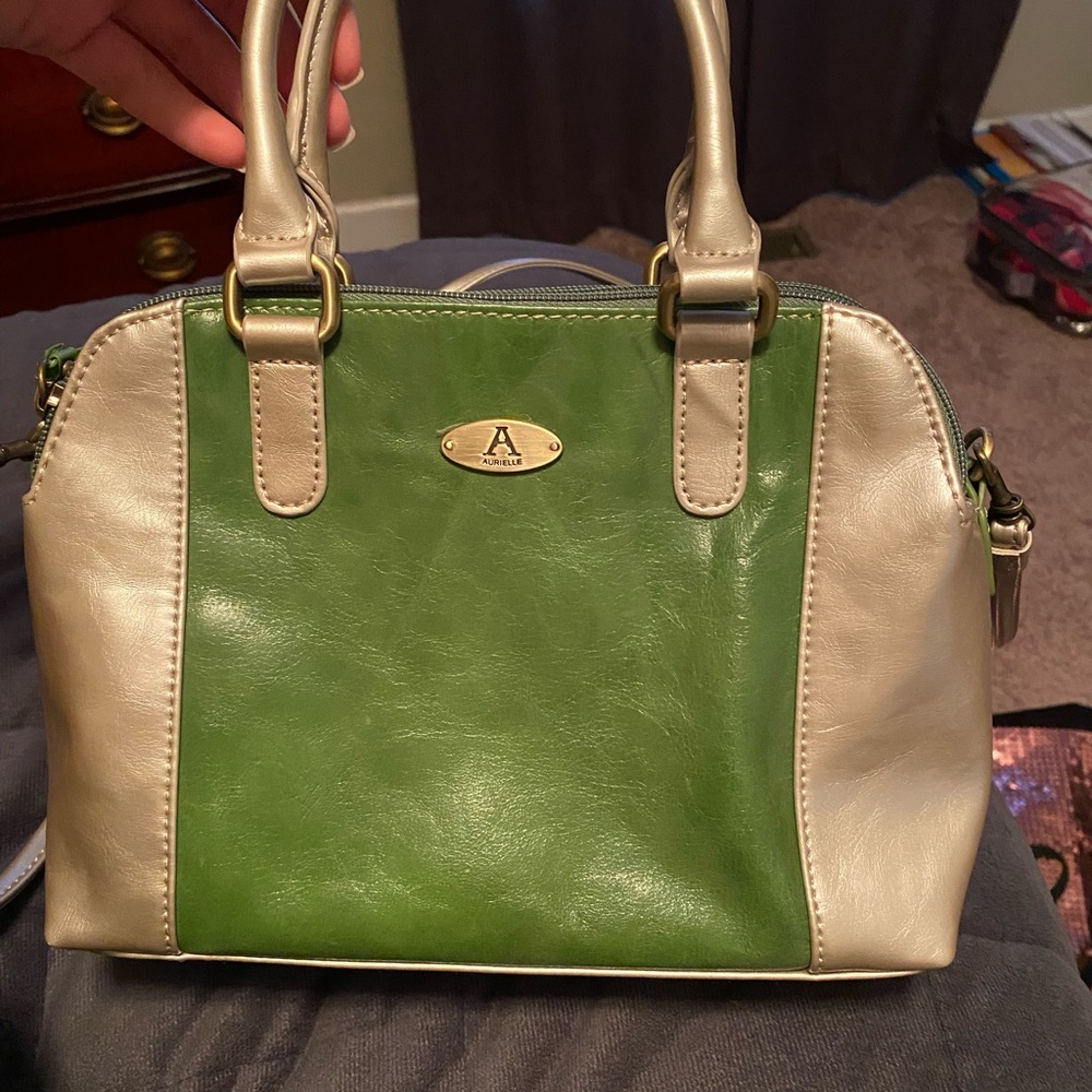 Genuine leather with man-made trim